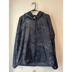 Under Armour Cold Gear Black Camo Pullover Hoodie Sweatshirt Mens XL Fleece Line